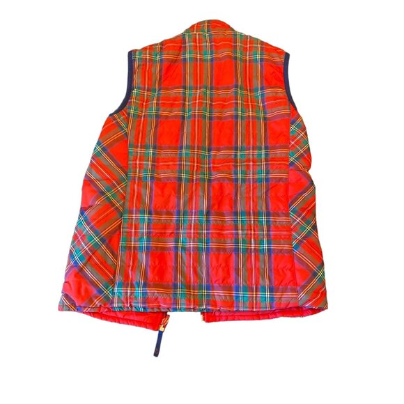 Vineyard Vines Red & Plaid Reversible Puffer Vest Girls L Nylon Polyester - Picture 5 of 5